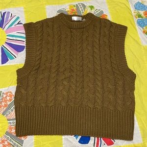 Cabled knit vest